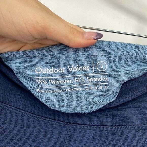 Outdoor Voices Springs 7/8 Tri-Color Leggings Size Small Stretch Cropped Workout - Picture 4 of 10